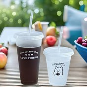 Resim 1 Adet Yeniden Kullanılabilir Karikatür Ayı & Aşk Yaz Kahve Kupası Samanlı - Büyük Kapasiteli, Kırılmaz ABS Plastik, Sevimli Hayvan Baskılı Tasarım, Buzlu İçecekler İçin Mükemmel, Sadece Elde Yıkama, Şenlikli İçecek Kabı | Eğlenceli Bardak Stili | Kurşunsuz Malzeme 