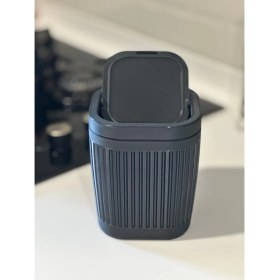 Resim Şık Masaüstü Çöp Kutusu, Siyah, 15CM, Açılır-Kapanır, Çok Amaçlı 