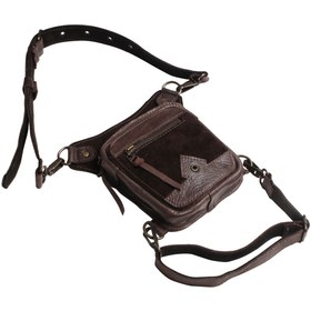 Resim Crow'sRoom Handmade Deri Bel Ve Bacak Çantası (küçük Model Koyukahve) 