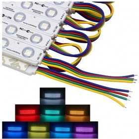 Resim 12 Volt 0.72 W 3'Lü Samsung RGB Mercekli Modül Led 10 Adet 