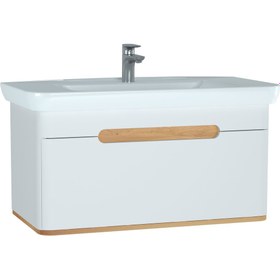 Resim VitrA Sento 60814 Lavabo Dolabı, Tek Çekmeceli, 100 cm, Mat Beyaz 