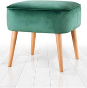 Resim ASELYA HOME Minimalist Ahşap Ayaklı Kare Puf Bench 