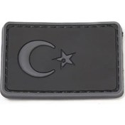 Resim Siyah Türk Bayrağı Siyah Taktikalı Küçük Peç Siyah 