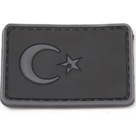 Resim Türk Bayrağı Siyah Taktikalı Küçük Peç Siyah 