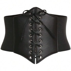 Resim 1 adet retro kemer ve kol bandı seti, ortaçağ kostüm manşetleri ve kemeri, Cadılar Bayramı maskeli baloya uygun 