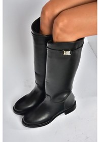 Resim Fox Shoes V973720909 Siyah Klasik Alçak Tabanlı Kadın Çizme Siyah 