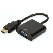 Resim HDMI to VGA Kablo Çevirici Dönüştürücü Görüntü Siyah 
