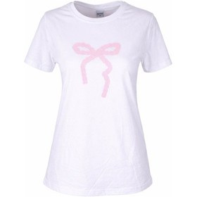 Resim Trender Kurdele O Yaka Relaxed Fit Beyaz Kadın T-shirt 26ydt1000015 