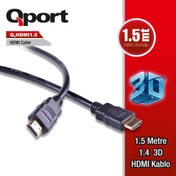 Resim QPORT Q-HDMI1_5 Q-HDMI1.5 to HDMI1.5 1.4 3D 1.5 METRE ALTIN UÇLU KABLO 