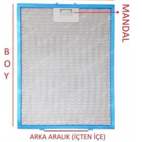 Resim Parmis Arçelik Davlumbaz 25X30 cm Çift Tırnaklı Arka Ara 12,5 cm Filtre 