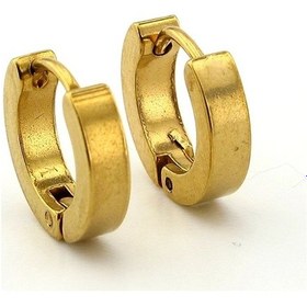 Resim Altın Rengi Dore Sarı Çelik Erkek Unisex Halka Küpe E738 