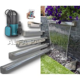 Resim 90 CM 304 Kalite Rgb Ledli Paslanmaz Duvar Şelalesi+Pompa Dahil 