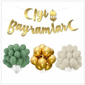 Resim 30 Balon+iyi Bayramlar Banner Seti Tüm Yaşlar 