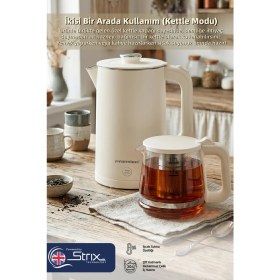 Resim Premier Ptp 3418 2in1 Çay Makinesi & Su Isıtıcı Özellikli - 304 Paslanmaz Çelik, Çift Katmanlı 