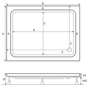 Resim Shower 75X180 Dikdörtgen Duş Teknesi 