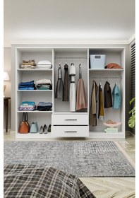 Resim Metalia Gm 033 Delüx 6 Kapılı 2 Çekmeceli Aynalı Gardrop Dolap 