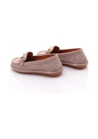 Resim Dgn E224 Kadin Loafer Ayakkabi Bej Süet 