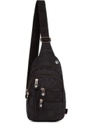 Resim Newish Unisex Krınkıl Kumaş, Su Geçirmez, Çapraz Omuz Çantası, Body Bag, Free Bag Siyah Renk, Günlük, Spor 