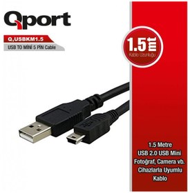 Resim Qport Q-Usbkm1.5 Usb To Mini 5 Pin Kablo 