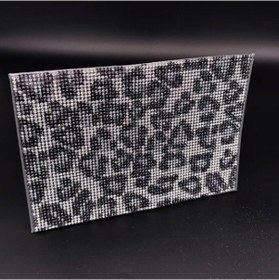 Resim Leopar Beyaz Taşlı Ruhsat Kılıfı 