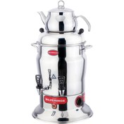 Resim Işıkgaz Silverinox Çay Semaveri Çift Demlik 7 Lt. 