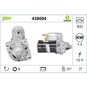 Resim VALEO 438094 Mars Motoru 12V 9 Dis BMW 3 (E46) Z3 Z4 (E85) 00 12417830793 (WC694642) 