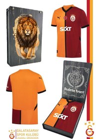 Resim Galatasaray Lisanslı 24/25 Parçalı Forma Aslan Baskılı Ahşap Kutulu Sarı - Kırmızı 