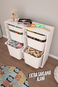 Resim Carla 6 Sepetli Çok Amaçlı Oyuncak Dolabı 