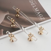 Resim 4 adet/8 adet Modern Şeffaf Dolap Kulpları, Dolap Kapıları için Lüks Plastik Çekme Çubukları, Şık Matkapsız Kurulum Mutfak Dolabı Donanımı 