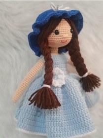Resim Mavi Dudu Bebek Amigurumi Örgü Oyuncak 