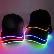 Resim 1 adet LED Işıklı Beyzbol Kapağı, Polyester Parlayan Parti Şapkası, Ayarlanabilir Askı ile, Elde Yıkanabilir, Pil ile Çalışır (2x20mm), Tüysüz, Karnaval Kulübü Sahne Hip Hop Performans Aksesuarı, Festivite Uygun Başlık|Canlı LED Işıklar|Ayarlanabilir Kapağı 