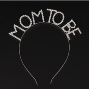 Resim AyrStore Kristal Taşlı Gümüş Renk Mom To Be Tacı Anne Tacı 