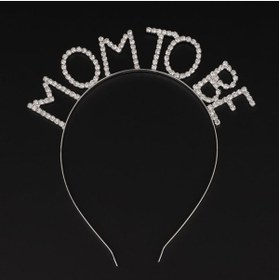 Resim AyrStore Kristal Taşlı Gümüş Renk Mom To Be Tacı Anne Tacı 