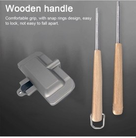 Resim Ebitda Kamp Sandviç Pişirme Tavası Çift Taraflı Sandviç Yapıcı Yapışmaz Alüminyum Çevirme Izgara Tavası Kahvaltı Krep, Kızarmış Ekmek, Omlet İçin Çıkarılabilir Sap İle Siyah Siyah 