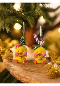 Resim Yeni Yıl Temalı Yılbaşı Süslü Kawaii Şans Civcivleri Fotoğraf Ve Not Tutacağı Hediyelik Tutucu Sarı 