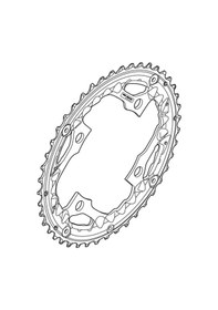 Resim Shimano 24t-ae Aynakol Dişlisi Fc-t551 Fc-m610/fc-t611/fc-t521 3x10 104mm Bcd 4 Kollu Siyah 