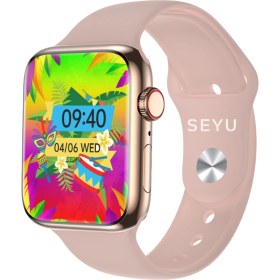 Resim Seyu Watch Watch 9 Mini 41 mm Rose Gold Akıllı Saat Apple iPhone ve Android Tüm Telefonlara Uyumlu 