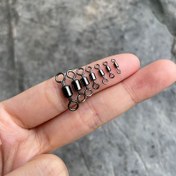 Resim 100 adet Paslanmaz Çelik Balık Döndürme Rulmanları - Yem Bağlantıları için Dönen Halkalar, Koyu Gri, Tatil Balıkçılık Gezileri için İdeal, Balıkçılık Ekipmanları Temel|Şık Metalik Kaplama|Dayanıklı Balıkçılık Aksesuarları, Balıkçılık Malzemeleri 