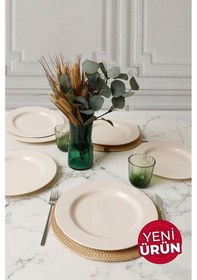 Resim Keramika Krem Assos Servis Tabağı 28 Cm 6 Adet 030 Krem 