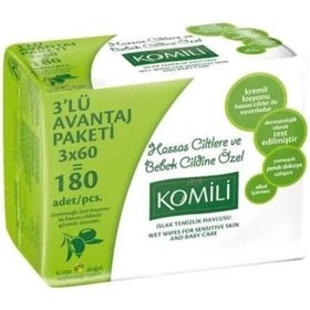Resim Komili Islak Mendil Sensitive 60lı 3lü Paket 