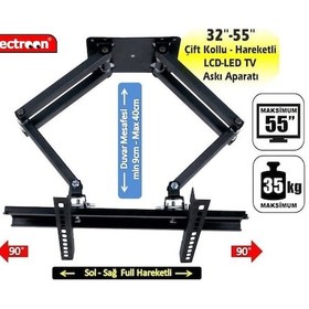 Resim Electroon 102Ekran Lcd Led Tv Askı Aparatı Çift Kollu Hareketli 