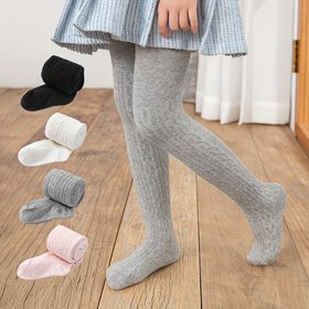 Resim 1 adet Kız Çocukları Yüksek Elastik Cilt Dostu Tayt, Bahar Sonbahar için Nefes Alabilen Rahat Taytlar, Çocukların Trendy Taytları 