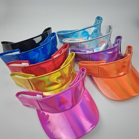 Resim Kadınlar için Lazer Desenli Boş Üstlü Beyzbol Şapkası - Esnek Nefes Alabilir Güneş Şapka, Yazlık Sokak Modası İçin Iridescent Tie-Dye Ördek Gagası Tasarımı 