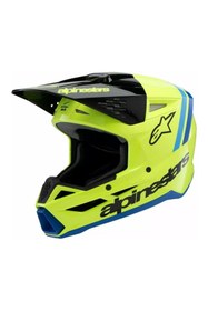 Resim Alpinestars SM3 Youth Radium Off-Road Çocuk Genç Motosiklet Kaskı Sarı Siyah Mavi 