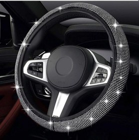 Resim Lemestar Parlak Taşlı Lüks Kadın Direksiyon Kılıfı - 38cm Beyaz, Esnek Ve Konforlu Diğer 