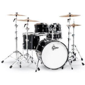 Resim Gretsch Renown 5-Parça 22" Akustik Davul (Piano Black) 