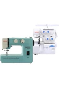 Resim Janome 8002D Overlok Makinesi ve TR2018 Dikiş Makinesi 