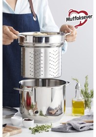 Resim Karaca Mutfaksever İndüksiyon Tabanlı Çelik Spagetti Tenceresi 