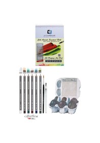 Resim Alex Schoeller 200gr A5 20 Yaprak Cretacolor 6'lı Aquarell Sulandırılabilir Fırçalı Eskiz Set 