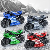 Resim 1 adet Serin alaşım geri çekme motosiklet oyuncak, simülasyon motosiklet yarış modeli, güçlü geri çekme arabası, kalın tekerlek düşmeye karşı dayanıklı aşınma direnci olan alaşımlı motosiklet modeli 